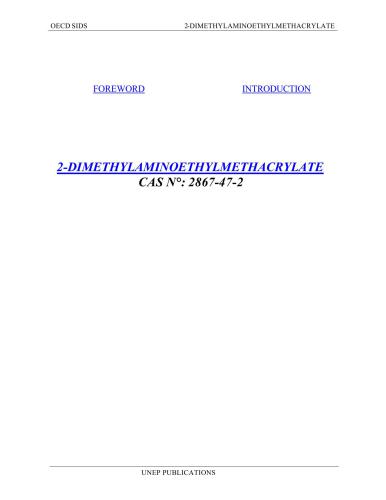 خرید و دانلود نسخه کامل کتاب 2-Dimethylaminoethyl methacrylate CAS 2867-47-2