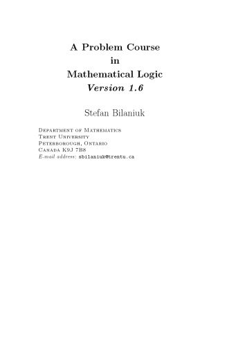 خرید و دانلود نسخه کامل کتاب A Problem Course in Mathematical Logic