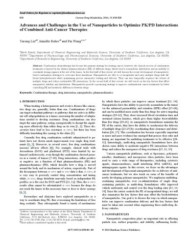 خرید و دانلود نسخه کامل کتاب Advances and Challenges in the Use of Nanoparticles to Optimize PK/PD Interactions of Combined Anti-Cancer Therapies