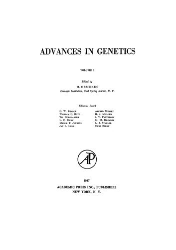 خرید و دانلود نسخه کامل کتاب Advances in Genetics, Vol. 1