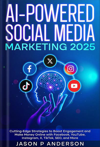 دانلود کتاب AI-Powered Social Media Marketing 2025: Cutting-Edge Strategies to Boost Engagement and Make Money Online with Facebook, YouTube, Instagram, X, TikTok, SEO, and More by Jason P Anderson