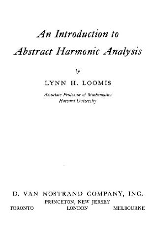 خرید و دانلود نسخه کامل کتاب An introduction to abstract harmonic analysis
