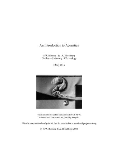 خرید و دانلود نسخه کامل کتاب An Introduction to Acoustics