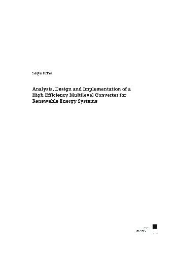 خرید و دانلود نسخه کامل کتاب Analysis, Design and Implementation of a High Efficiency Multilevel Converter for Renewable Energy Systems