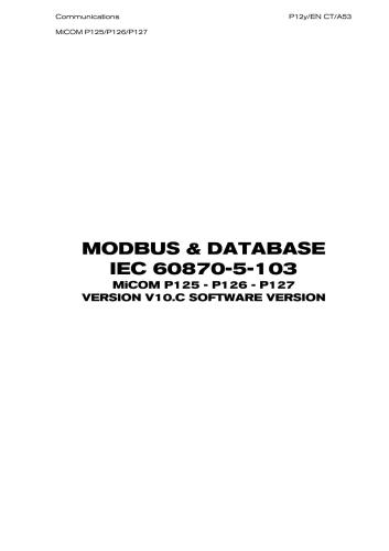 خرید و دانلود نسخه کامل کتاب Areva MiCOM P125 – Directional/Non-directional Relay. Communications