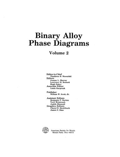 خرید و دانلود نسخه کامل کتاب Binary alloy phase diagrams. V. 2