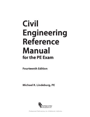 خرید و دانلود نسخه کامل کتاب Civil Engineering Reference Manual for the PE Exam