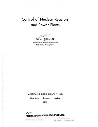 خرید و دانلود نسخه کامل کتاب Control of nuclear reactors and power plants