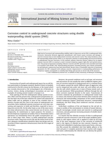 خرید و دانلود نسخه کامل کتاب Corrosion control in underground concrete structures using double waterproofingshield system