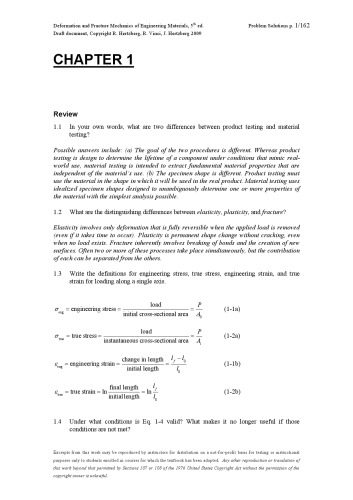 خرید و دانلود نسخه کامل کتاب Deformation and Fracture Mechanics of Engineering Materials Solution Manual