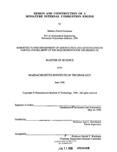 خرید و دانلود نسخه کامل کتاب Design and construction of a miniature internal combustion engine