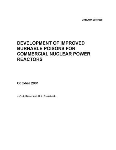 خرید و دانلود نسخه کامل کتاب Development of Improved Burnable Poisons for Commercial Nuclear Power Reactors