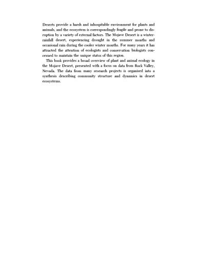 خرید و دانلود نسخه کامل کتاب Ecological Communities and Processes in a Mojave Desert Ecosystem: Rock Valley, Nevada