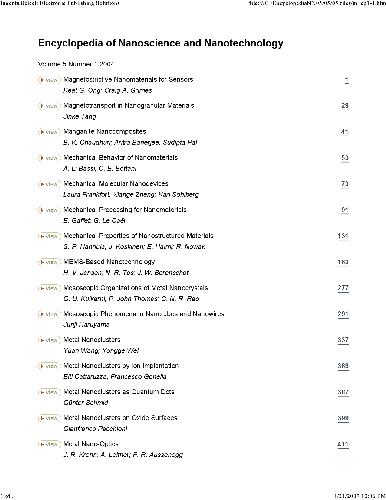 خرید و دانلود نسخه کامل کتاب Encyclopedia of Nanoscience and Nanotechnology
