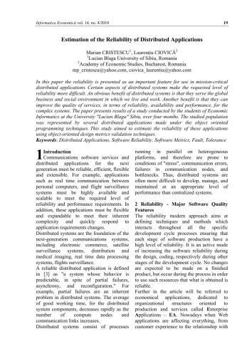 خرید و دانلود نسخه کامل کتاب Estimation of the Reliability of Distributed Applications