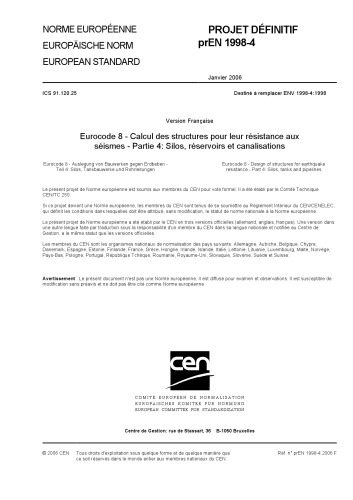 خرید و دانلود نسخه کامل کتاب Eurocode 8 – Calcul des structures pour leur résistance aux séismes – Partie 4: Silos, réservoirs et canalisations
