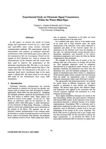 خرید و دانلود نسخه کامل کتاب Experimental study on Ultrasonic signal transmission within the water-filled pipes