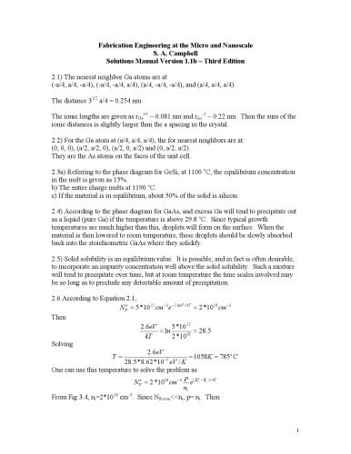 خرید و دانلود نسخه کامل کتاب Fabrication Engineering at the Micro- and Nanoscale. Solution manual
