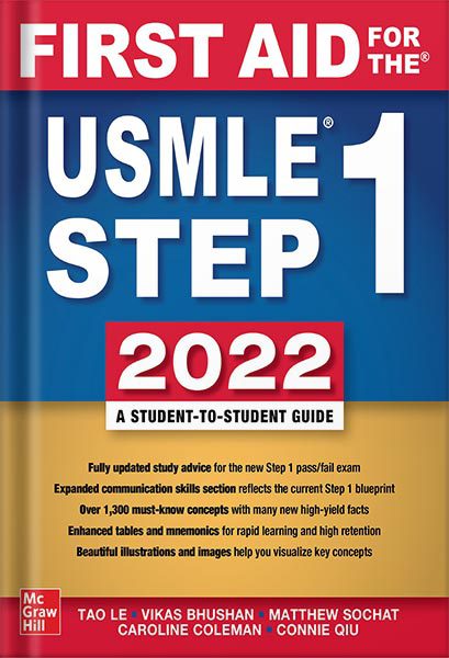 خرید و دانلود نسخه کامل کتاب First Aid for the USMLE Step 1 2022, Thirty Second Edition 32nd Edition by Tao Le