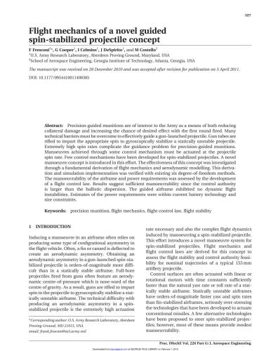 خرید و دانلود نسخه کامل کتاب Flight mechanics of a novel guided spin-stabilized projectile concept