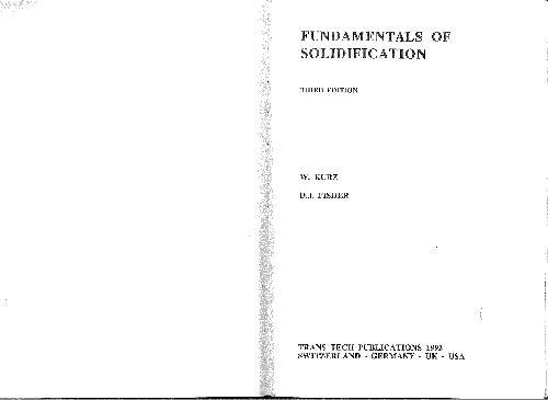 خرید و دانلود نسخه کامل کتاب Fundamentals of solidification