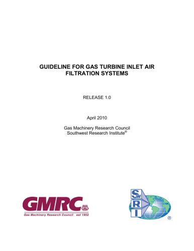 خرید و دانلود نسخه کامل کتاب GMRC. Guideline for gas turbine inlet filtration systems. Realese 1.0