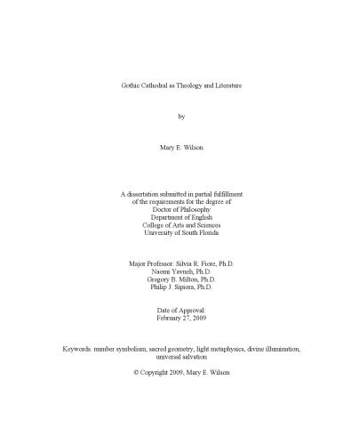 خرید و دانلود نسخه کامل کتاب Gothic cathedral as theology and literature. Ph.D. dissertation.