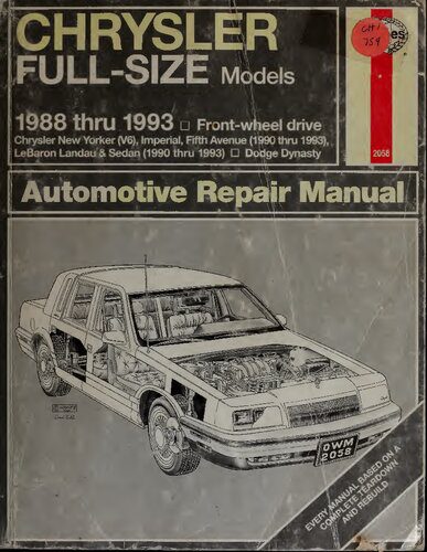 خرید و دانلود نسخه کامل کتاب Haynes Chrysler Full-Size Models 1988 thru 1993 Automotive Repair Manual