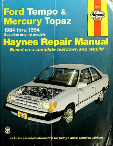 خرید و دانلود نسخه کامل کتاب Haynes Ford Tempo and Mercury Topaz Automotive Repair Manual