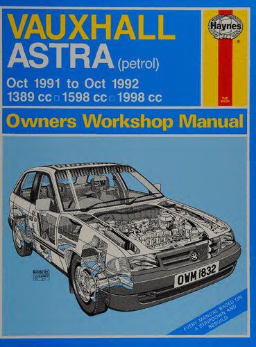 خرید و دانلود نسخه کامل کتاب Haynes Vauxhall Astra 1991 to 1992 Owners Workshop Manual