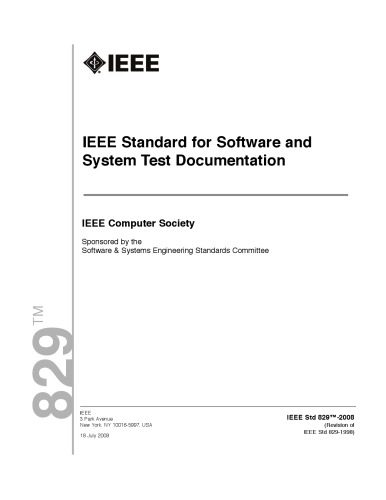 خرید و دانلود نسخه کامل کتاب IEEE Std 829-2008 IEEE Standard for Software and System Test Documentation