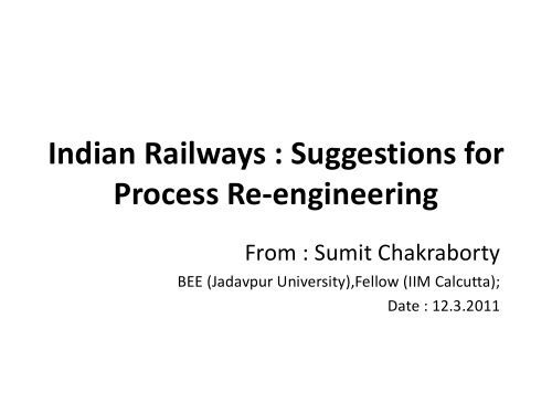 خرید و دانلود نسخه کامل کتاب Indian Railways : Suggestions for Process Re-engineering