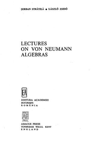 خرید و دانلود نسخه کامل کتاب Lectures on von Neumann algebras