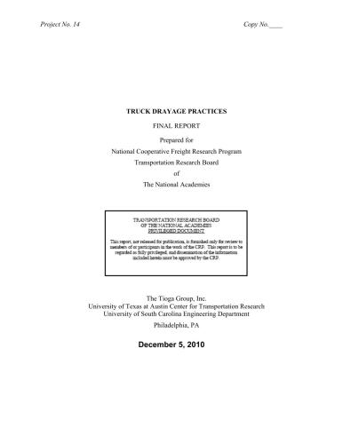 خرید و دانلود نسخه کامل کتاب National Cooperative Freight Research Program (NCFRP) Truck Drayage Productivity Guide: Final Report and Appendices. Report 11