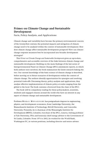 خرید و دانلود نسخه کامل کتاب Primer on Climate Change and Sustainable Development: Facts, Policy Analysis, and Applications