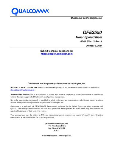 خرید و دانلود نسخه کامل کتاب QFE25x0 Tuner Spreadsheet