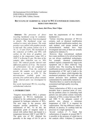 خرید و دانلود نسخه کامل کتاب Renee Joost, Jüri Pirso, Mart Viljus Recycling of hardmetal scrap to WC-CO powder by oxidation reduction process