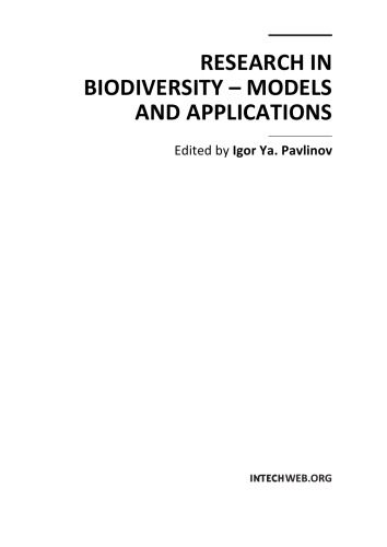 خرید و دانلود نسخه کامل کتاب Research in Biodiversity – Models and Applications