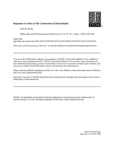 خرید و دانلود نسخه کامل کتاب Responses To Critics Of The Construction Of Social Reality