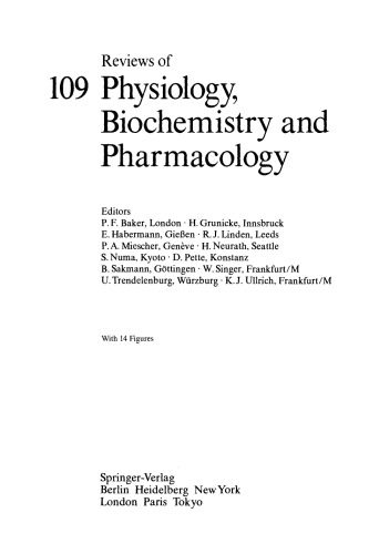 خرید و دانلود نسخه کامل کتاب Reviews of Physiology, Biochemistry and Pharmacology, Volume 109