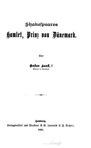 خرید و دانلود نسخه کامل کتاب Shakespeares Hamlet, Prinz von Dänemark