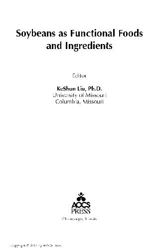 خرید و دانلود نسخه کامل کتاب Soybeans as Functional Foods and Ingredients
