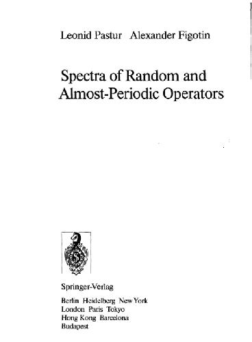 خرید و دانلود نسخه کامل کتاب Spectra of random and almost-periodic operators