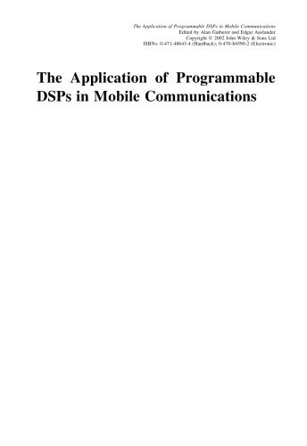 خرید و دانلود نسخه کامل کتاب The Application of Programmable DSPs in Mobile Communications