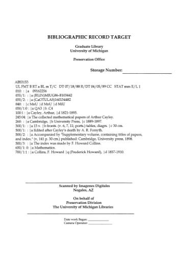 خرید و دانلود نسخه کامل کتاب The collected mathematical papers of Arthur Cayley.Vol. 7