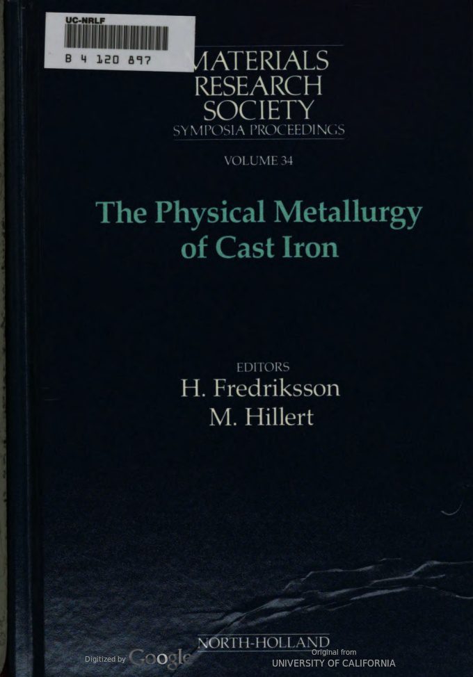 خرید و دانلود نسخه کامل کتاب The physical metallurgy of cast iron : proceedings of the Third International Symposium on the Physical Metallurgy of Cast Iron, Stockholm, Sweden – pdf