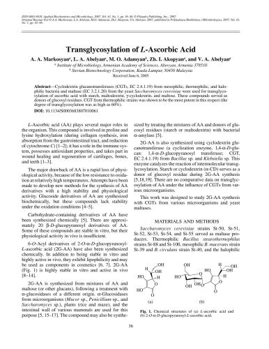 خرید و دانلود نسخه کامل کتاب Transglycosylation of L – Ascorbic Acid