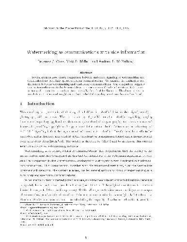 خرید و دانلود نسخه کامل کتاب Watermarking as communications with side information