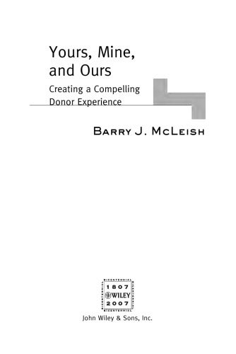 خرید و دانلود نسخه کامل کتاب Yours, Mine, and Ours: Creating a Compelling Donor Experience