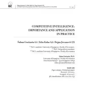 دانلود کتاب COMPETITIVE INTELLIGENCE: IMPORTANCE AND APPLICATION IN PRACTICE